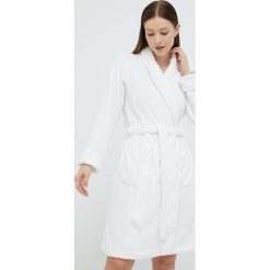 Lauren Ralph Lauren szlafrok kolor biały. Białe szlafroki damskie Lauren Ralph Lauren, m, bez wzorów, z materiału, bez ramiączek. W wyprzedaży za 309.99 zł.