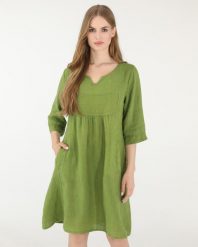 LNIANA KRÓTKA SUKIENKA. Sukienki Unisono, l, bez wzorów, z tkaniny, bez kołnierzyka, bez ramiączek, mini. Za 269.00 zł.