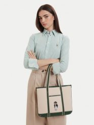 Polo Ralph Lauren Torebka 428P14295001 Beżowy. Brązowe torebki klasyczne Polo Ralph Lauren, bez wzorów, z materiału, bez dodatków. Za 1,199.00 zł.