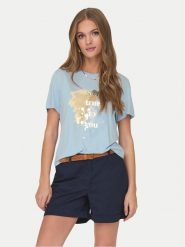 ONLY T-Shirt 15303212 Błękitny Regular Fit. Niebieskie t-shirty ONLY, xs, bez wzorów, z syntetyku, bez kołnierzyka, bez ramiączek. Za 79.99 zł.
