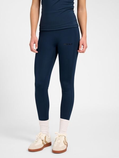 Damskie legginsy Hummel Prima. Niebieskie legginsy Hummel, bez wzorów, z materiału. Za 215.00 zł.