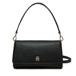 Torebka Tommy Hilfiger. Czarne torebki klasyczne Tommy Hilfiger, bez wzorów, klasyczne, bez dodatków. Za 379.99 zł.