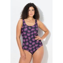 Damskie Kostium kąpielowy kwiaty i fajerwerki bez miękkich miseczek. Czarne stroje jednoczęściowe Ulla Popken, bez wzorów, z elastanu, sportowe. Za 199.99 zł.