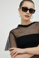 Liviana Conti top damski kolor czarny. Czarne topy Liviana Conti, l, bez wzorów, z dzianiny, bez kołnierzyka, bez ramiączek. Za 379.99 zł.