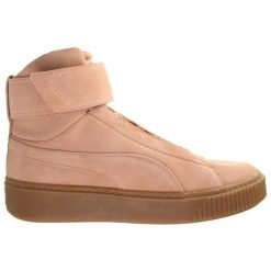 Buty damskie za kostkę sportowe Puma PLATFORM MID OW Wn’s. Brązowe buty treningowe Puma, bez wzorów, za kostkę, bez zapięcia. W wyprzedaży za 159.00 zł.
