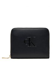 Calvin Klein Portfel Raised Ck Medium Zip LV04F1026G Czarny. Czarne portfele Calvin Klein, bez wzorów, ze skóry. Za 139.99 zł.