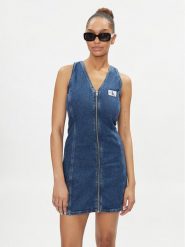 Calvin Klein Jeans Sukienka jeansowa J20J223431 Niebieski Slim Fit. Niebieskie sukienki Calvin Klein Jeans, s, bez wzorów, z bawełny, bez kołnierzyka, bez ramiączek. Za 379.99 zł.