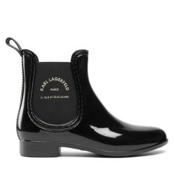 Kalosze KARL LAGERFELD. Czarne kalosze KARL LAGERFELD, bez wzorów, bez zapięcia. Za 339.99 zł.