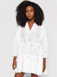 Seafolly Sukienka letnia Embroidery 54155 Biały Regular Fit. Białe sukienki Seafolly, m, bez wzorów, z bawełny, bez kołnierzyka, bez ramiączek. Za 459.99 zł.