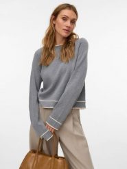 Vero Moda Sweter w kolorze szarym rozmiar: S. Szare swetry Vero Moda, s, bez wzorów, z materiału, bez ramiączek. Za 117.73 zł.