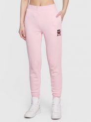 Tommy Hilfiger Spodnie dresowe Monogram Emb WW0WW37435 Różowy Regular Fit. Czerwone spodnie dresowe Tommy Hilfiger, bez wzorów, z bawełny. Za 599.99 zł.