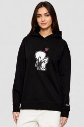 KARL LAGERFELD Czarna damska bluza z nadrukiem Ikon Valentine, Rozmiar S. Czarne bluzy KARL LAGERFELD, s, bez wzorów, eleganckie, bez ramiączek, bez kaptura. W wyprzedaży za 459.99 zł.