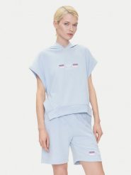Emporio Armani Underwear Bluza EW000498 AF10882 U9273 Błękitny Loose Fit. Niebieskie bluzy Emporio Armani Underwear, l, bez wzorów, z syntetyku, bez ramiączek, bez kaptura. Za 239.99 zł.
