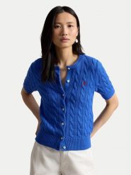 Polo Ralph Lauren Kardigan 211966720500 Niebieski Slim Fit. Niebieskie swetry Polo Ralph Lauren, s, bez wzorów, z bawełny, bez ramiączek. Za 989.99 zł.