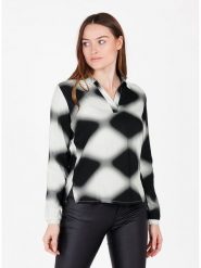 KEY LARGO Bluzka w kolorze biało-czarnym rozmiar: L. Białe bluzki KEY LARGO, l, bez wzorów, z wiskozy, bez kołnierzyka, bez ramiączek. Za 82.64 zł.