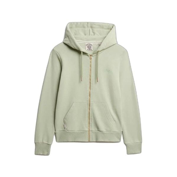 Damska bluza z kapturem zapinana na zamek Superdry Essential Logo Hb. Zielone bluzy Superdry, uniwersalny, bez wzorów, z bawełny, eleganckie, bez ramiączek, z kapturem. Za 363.15 zł.