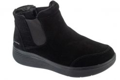 Buty zimowe damskie, Arch Fit Laguna - Harvest Moons. Czarne buty trekkingowe Skechers, bez wzorów, z materiału, bez zapięcia, trekkingowe. Za 319.99 zł.