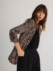 Marynarka z marszczonymi rękawami - wielobarwny. Marynarki i żakiety Reserved, l, bez wzorów, z tkaniny, bez ramiączek. W wyprzedaży za 109.99 zł.