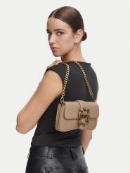Just Cavalli Torebka Iconic Snakes 81RA4BA7 ZSA89 Beżowy. Brązowe kopertówki Just Cavalli, bez wzorów, ze skóry, wizytowe, bez dodatków. Za 759.99 zł.