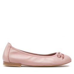 Baleriny Caprice. Czerwone baleriny Caprice, bez wzorów, bez obcasa, bez zapięcia. Za 299.99 zł.