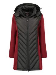 Geographical Norway Płaszcz pikowany "Bihac" w kolorze czarno-czerwonym rozmiar: L. Czerwone płaszcze Geographical Norway, l, z aplikacjami, bez kaptura. Za 223.99 zł.