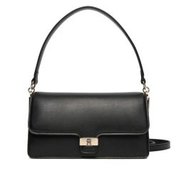 Torebka Tommy Hilfiger. Czarne torebki klasyczne Tommy Hilfiger, bez wzorów, klasyczne, bez dodatków. Za 649.99 zł.