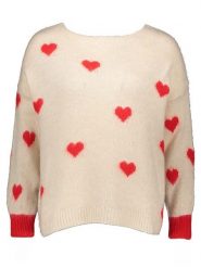 Miss goodlife Sweter w kolorze kremowo-pomarańczowym rozmiar: L. Brązowe swetry miss goodlife, l, bez wzorów, z wełny, bez ramiączek. Za 228.92 zł.