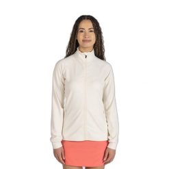 Damska bluza dresowa zapinana na zamek Rossignol. Białe bluzy Rossignol, bez wzorów, z dresówki, sportowe, bez ramiączek, bez kaptura. Za 432.70 zł.