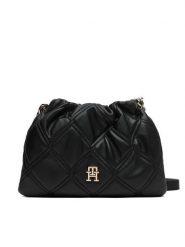 Tommy Hilfiger Torebka Th Feminine Mini Crossover AW0AW18718 Czarny. Czarne torebki klasyczne Tommy Hilfiger, bez wzorów, ze skóry, bez dodatków. Za 489.99 zł.