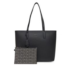 Torebka DKNY. Czarne shopper bag DKNY, bez wzorów, bez dodatków. Za 719.99 zł.