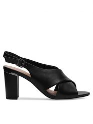 Lasocki Sandały WYL3858-2Z Czarny. Czarne sandały Lasocki, bez wzorów, ze skóry, bez obcasa, na słupku, bez zapięcia. Za 229.99 zł.