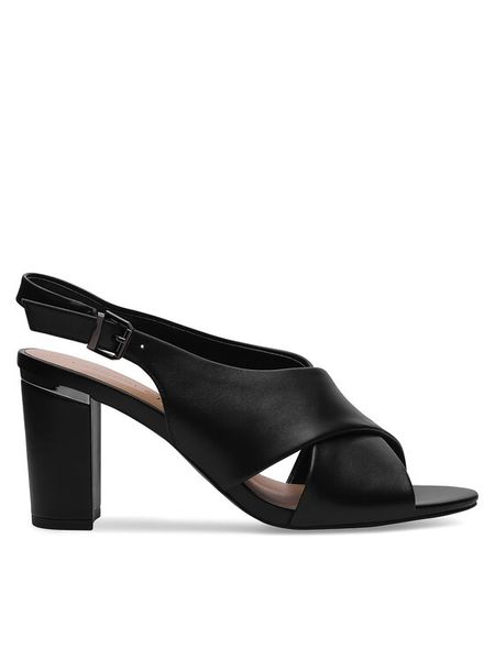 Lasocki Sandały WYL3858-2Z Czarny. Czarne sandały Lasocki, bez wzorów, ze skóry, bez obcasa, na słupku, bez zapięcia. Za 229.99 zł.