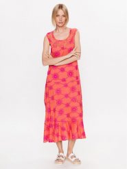 Iconique Sukienka letnia IC23 108 Pomarańczowy Regular Fit. Brązowe sukienki Iconique, s, bez wzorów, z bawełny, bez kołnierzyka, bez ramiączek. Za 449.99 zł.