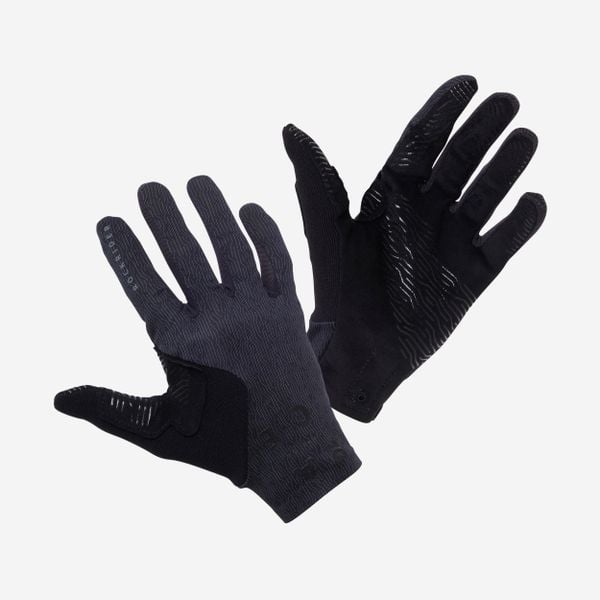 Rękawiczki MTB Race Grip. Czarne rękawiczki ROCKRIDER, bez wzorów, z materiału, sportowe. Za 119.99 zł.