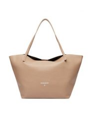 Patrizia Pepe Torebka 2B0130/L148-R874 Beżowy. Brązowe shopper bag Patrizia Pepe, bez wzorów, ze skóry, bez dodatków. Za 1,289.00 zł.
