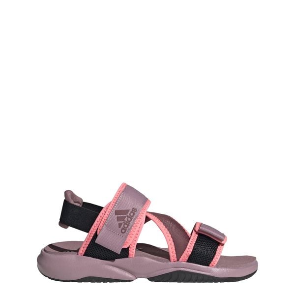Sandały damskie adidas Terrex Sumra. Brązowe sandały adidas, bez wzorów, z materiału, klasyczne, bez obcasa, bez zapięcia. Za 160.65 zł.