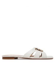 PINKO Klapki Marli 09 SD0313P003 Biały. Białe klapki Pinko, bez wzorów, ze skóry, bez obcasa, bez zapięcia. Za 812.99 zł.