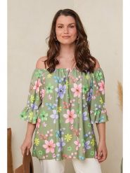Curvy Lady Bluzka w kolorze khaki ze wzorem rozmiar: 40/42. Brązowe bluzki Curvy Lady, bez wzorów, klasyczne, bez kołnierzyka, bez ramiączek. Za 75.16 zł.