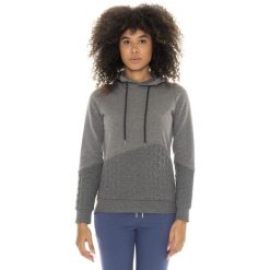 Bluza zimowa Damen z Kapuze zum Überziehen, Leone 1947 Braid-Einsätze. Szare bluzy LEONE 1947 APPAREL, na zimę, bez wzorów, z bawełny, bez kaptura, na fitness i siłownię. W wyprzedaży za 176.82 zł.