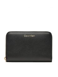 Calvin Klein Portfel Foil Logo Medium Zip Around LV04F1091G Czarny. Czarne portfele Calvin Klein, bez wzorów, ze skóry. Za 169.99 zł.