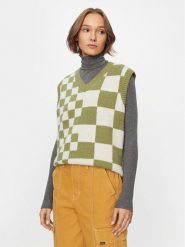 Vans Sweter Courtyard Checker Sweater Vest VN000F6WBD41 Zielony Regular Fit. Zielone swetry Vans, bez wzorów, z bawełny, bez ramiączek. Za 339.99 zł.