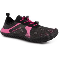 Buty do wody do pływania na plażę rafę elastyczne sznurowadła Aqua speed. Czarne buty treningowe Aqua-Speed, bez wzorów, bez zapięcia, do pływania. Za 119.00 zł.