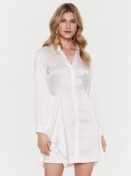 Guess Sukienka koszulowa Alya W2BK83 WF1T2 Écru Regular Fit. Sukienki Guess, xxl, z aplikacjami, z syntetyku, bez kołnierzyka, bez ramiączek, koszulowe. Za 319.99 zł.