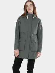 Płaszcz przeciwdeszczowy damski Fundango Zhuri. Brązowe płaszcze FUNDANGO, s, bez wzorów, z materiału, eleganckie, bez kaptura. Za 499.00 zł.