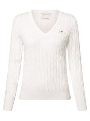 Gant Sweter Kobiety Bawełna biały, XXL. Białe swetry Gant, xxl, bez wzorów, z bawełny, eleganckie, bez ramiączek. Za 599.95 zł.