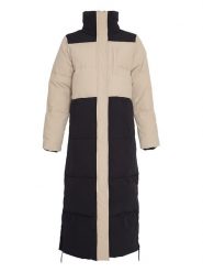 MOSS COPENHAGEN Płaszcz pikowany w kolorze beżowo-czarnym rozmiar: S/M. Brązowe płaszcze Moss Copenhagen, m, bez wzorów, bez kaptura. Za 334.60 zł.