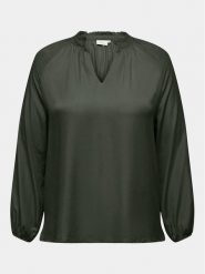 ONLY Carmakoma Bluzka 15302929 Zielony Regular Fit. Zielone bluzki Only Carmakoma, bez wzorów, z syntetyku, bez kołnierzyka, bez ramiączek. Za 89.99 zł.