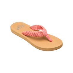 Klapki plażowe dla Kobiety PORTO Różowy. Czerwone klapki Roxy, bez wzorów, z bawełny, sportowe, bez obcasa, bez zapięcia. Za 139.99 zł.