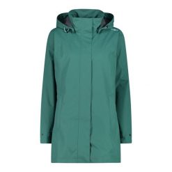 Płaszcz damski turystyczne CMP 39X6646. Zielone płaszcze CMP, s, bez wzorów, sportowe, bez kaptura. Za 340.00 zł.