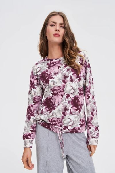 Bluza w kwiaty biała. Białe bluzy MOODO, l, bez wzorów, z bawełny, bez kaptura. Za 119.99 zł.